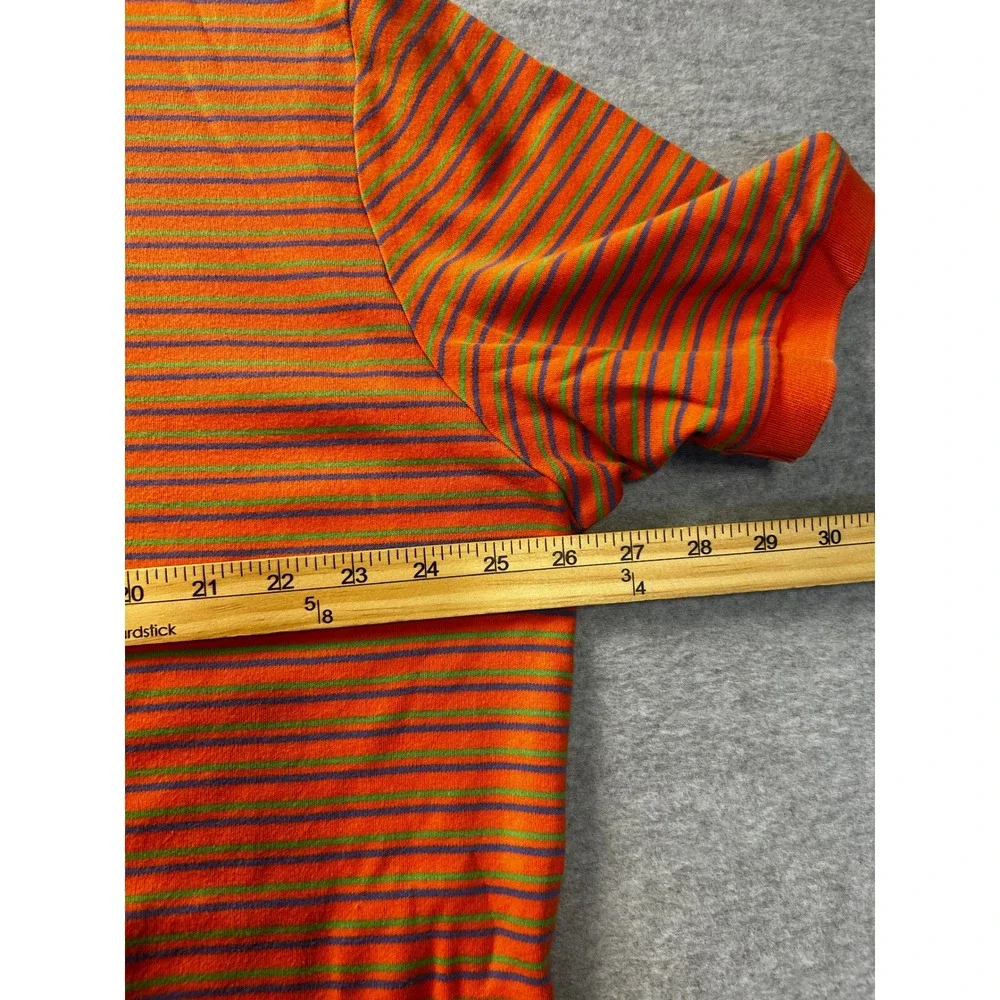 Polo Ralph Lauren Mens XXL Orange‎ Striped Polo Shirt Short Sleeve Cotton